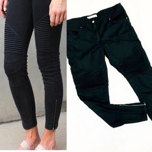 H&M Black Moto Jeans with Zippers